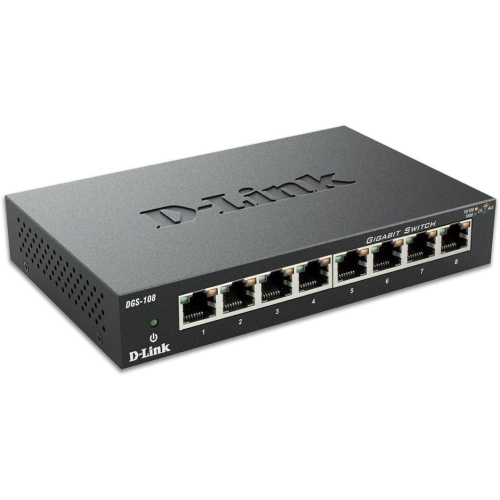 Commutateur réseau DGS-108 D-Link DGS-108 non géré L2 Gigabit Ethernet noir