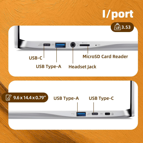 Acer - Chromebook 315 - portable HD 15,6 pouces - Processeur Intel Pentium N6000 4 cœurs - 4 Go LPDDR4X - 128 Go eMMC - Housse protection - Argent -
