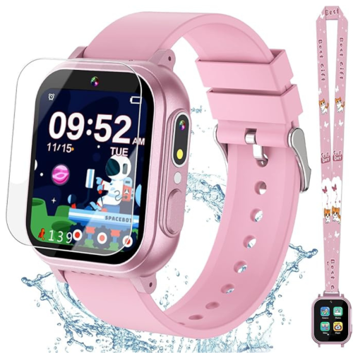 Kids Waterproof Smart Watch Boys Toys Age 5-12 with 32 Games, Dual Camera, Habit Tracking, Music Player, Video, Alarm Clock, HD Touchscreen Watch for