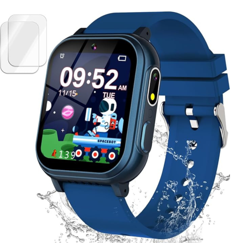 Kids Waterproof Smart Watch Boys Toys Age 5-12 with 32 Games, Dual Camera, Habit Tracking, Music Player, Video, Alarm Clock, HD Touchscreen Watch for