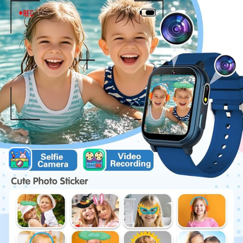 Kids Waterproof Smart Watch Boys Toys Age 5-12 with 32 Games, Dual Camera, Habit Tracking, Music Player, Video, Alarm Clock, HD Touchscreen Watch for