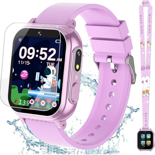 Kids Waterproof Smart Watch Boys Toys Age 5-12 with 32 Games, Dual Camera, Habit Tracking, Music Player, Video, Alarm Clock, HD Touchscreen Watch for