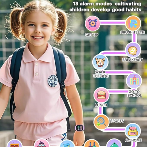 Kids Waterproof Smart Watch Boys Toys Age 5-12 with 32 Games, Dual Camera, Habit Tracking, Music Player, Video, Alarm Clock, HD Touchscreen Watch for