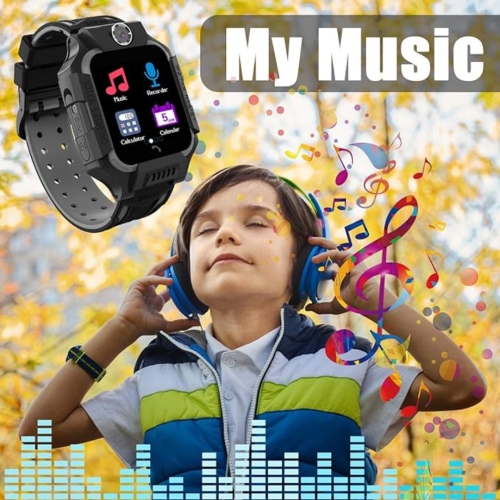 Smart Watch Phone Gift for Kids - Children Smartwatch Boys Girls with 14 Puzzle Games Music MP3 Player HD Selfie Camera Calculator Alarms Timer 12/24