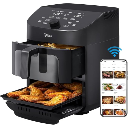 Four friteuse à air chaud 8-en-1 11 HeatXpress à deux zones de Midea