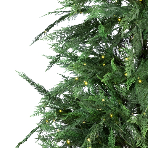Pre-Lit Medium Weeping Cedar IPT Artificial Christmas Tree - 6.5' - Dual Color LED Lights
