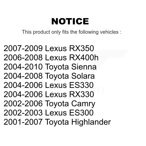 Front Right Lower Suspension Ball Joint TOR-K90347 For Toyota Sienna Camry Lexus Highlander RX350