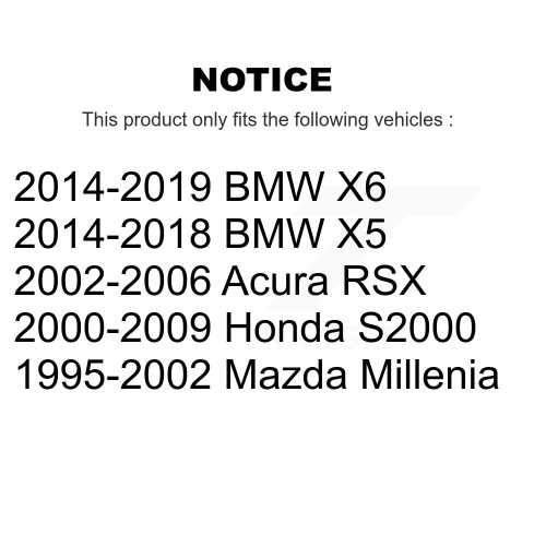 Kit de liaison de barre stabilisatrice de suspension TOR-K80487 pour Acura RSX Honda S2000 Mazda Millenia