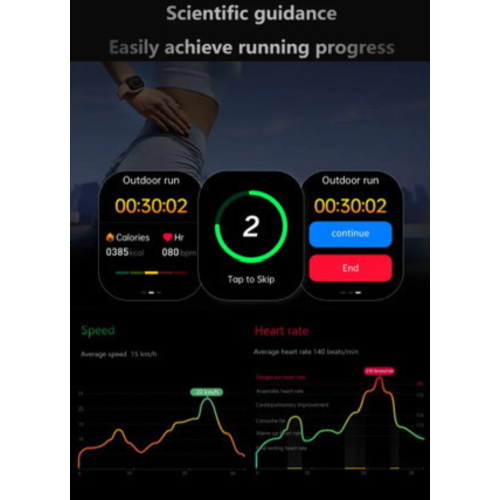 Montre intelligente écran TUTT AMOLED | Écran toujours allumé | Moniteur d'activité et de santé | YOKO | Montre intelligente IP68 pour hommes et