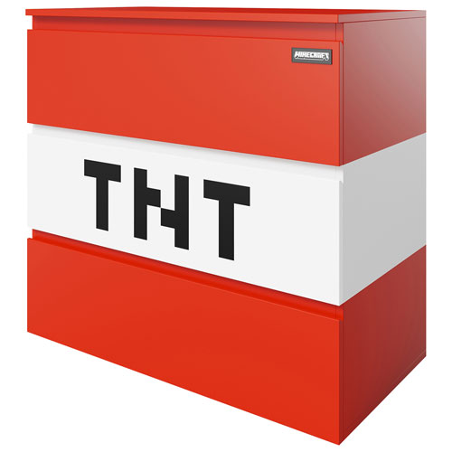 Commode à 3 tiroirs TNT Minecraft - Rouge/Blanc
