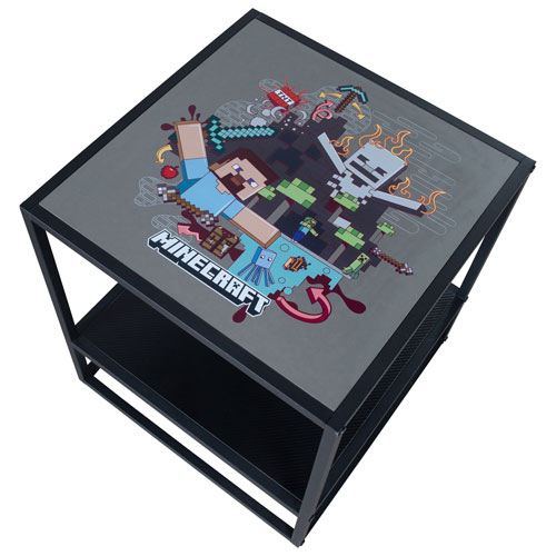 Minecraft Side Table with Storage Shelf - Multi-Colour