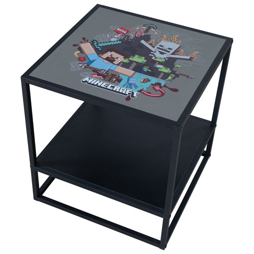 Minecraft Side Table with Storage Shelf - Multi-Colour