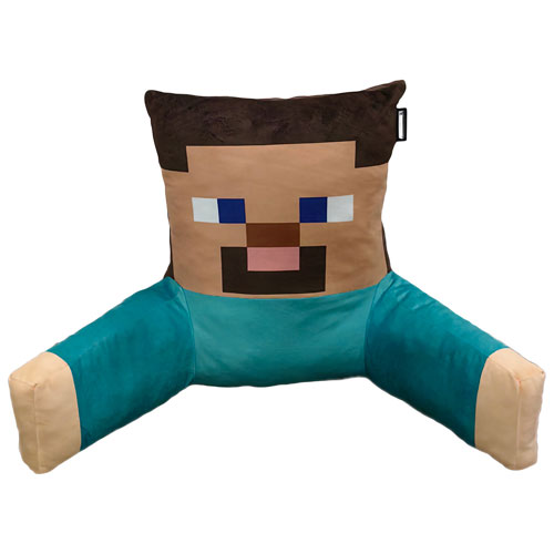 Minecraft Steve Backrest Pillow Blue Brown Beige Best Buy Canada