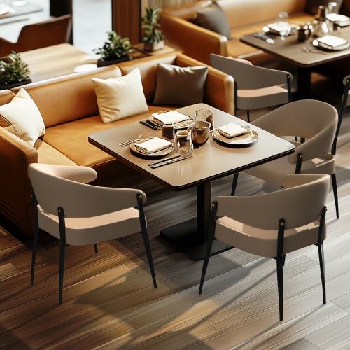 Luxury Dining Chairs: Set of 2 Leisure Dining Chairs Microfiber Leather Kitchen Chairs Occasional Chairs with Soft Backrest and Padded Seat for