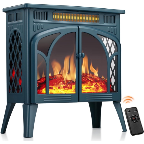 Foyer électrique ZAFRO de 25&nbsp;po avec télécommande, cathédrale élégante, différents effets de flamme, luminosité réglable et mode chauffage,