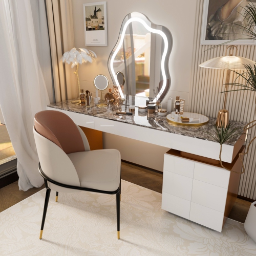 Upscale Two Toned Dining Chairs:Set of 2 Microfiber Leather Dining Chair with Breathable Sponge Cushion Antioxidant Metal Legs Soft Backrest for