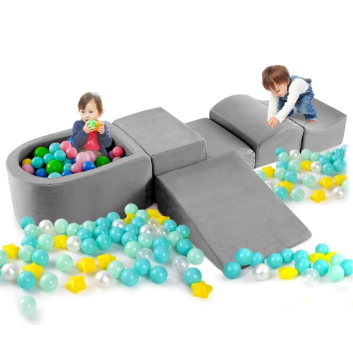 Ensemble de jeu 5 pièces Climb and Crawl de Costway avec fermetures à glissière Ball Pit for Kids pour salle de jeu
