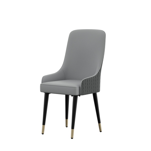 UNHO  Microfiber Silicone Leather Dining Chairs:set Of 2 UPScale Dining Chair \w Breathable Sponge Cushion Antioxidant Metal Legs Luxury Back Lion