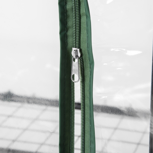 Serre portative Outsunny, 27 x 20 x 65&nbsp;po, tablettes et roulettes à 4 niveaux, serre à fleurs extérieur, cadre en acier, couvercle en plastique,