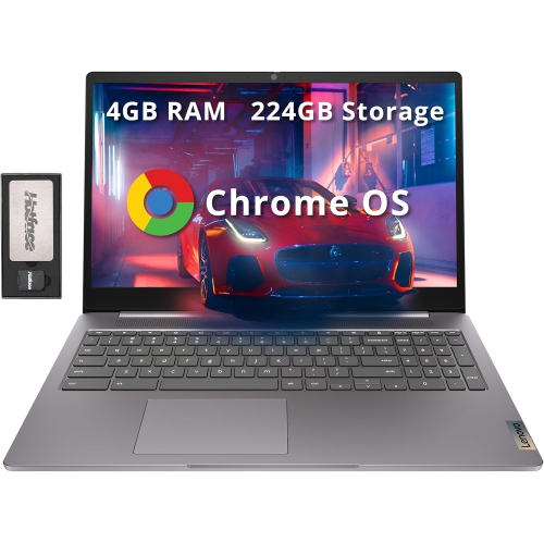 Lenovo IdeaPad 3 15.6" FHD Chromebook, Intel Celeron N4500, 224GB Storage(64GB eMMC+160GB Docking Station Set), 4GB RAM, Intel UHD Graphics, Num Pad,