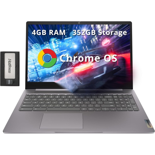 Lenovo Ideapad 3 15.6" FHD Chromebook, Intel Celeron N4500, 352GB Storage, 4GB RAM, ‎Intel UHD Graphics, Chrome OS, Artic Gray