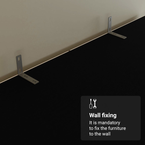 Armoire de rangement à 6 portes et 6 tiroirs Madesa avec tablettes et espace suspendu Armoire de rangement en bois de 94&nbsp;po de long pour chambre