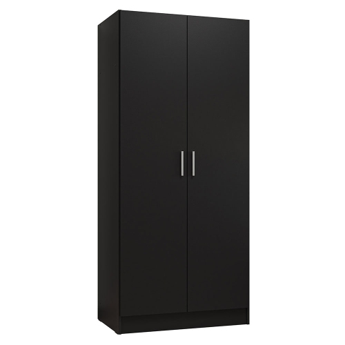 Madesa 2 Door Storage Cabinet with Ample Shelf Space 31"L Utility Armoire Closet Entryway and Bedroom Organization Unit - Black