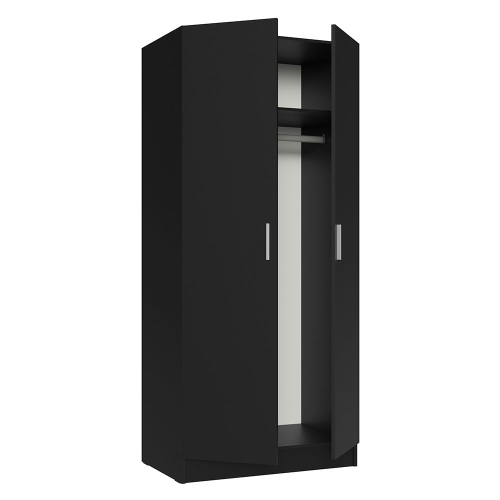 Madesa 2 Door Storage Cabinet with Ample Shelf Space 31"L Utility Armoire Closet Entryway and Bedroom Organization Unit - Black