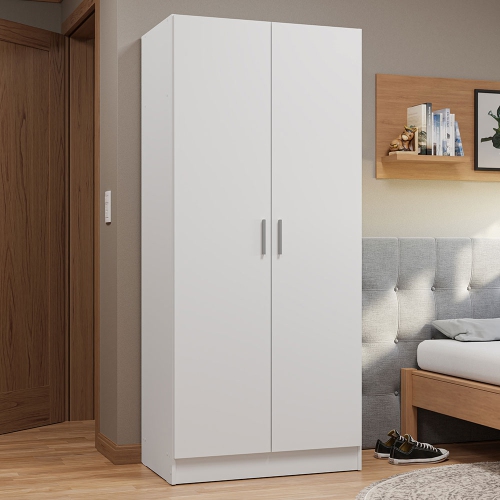 Madesa 2 Door Storage Cabinet with Ample Shelf Space 31"L Utility Armoire Closet Entryway and Bedroom Organization Unit - White
