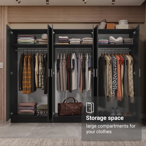 Armoire de rangement à 6 portes avec grandes tablettes et armoire tout usage de 94&nbsp;po de long Madesa, entrée et unité d'organisation pour