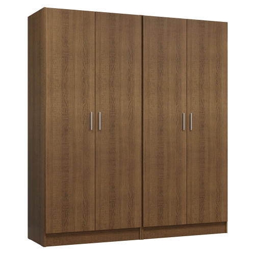 Image 1 de 10.. Armoire de rangement à 4 portes avec grandes tablettes et armoire tout usage de 63&nbsp;po de long avec armoire/armoire/rangement pour chambre Madesa