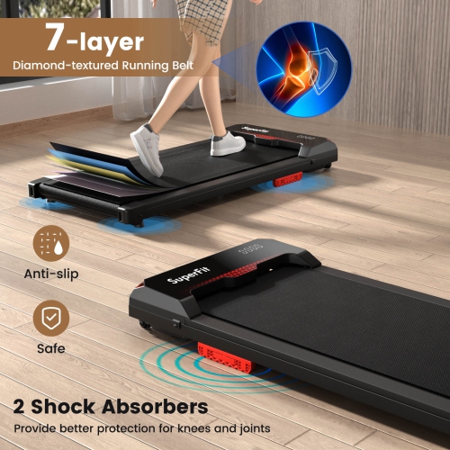 Superfit Walking Pad 2.5HP Under Desk Treadmill with Remote Control APP-Enabled for Home