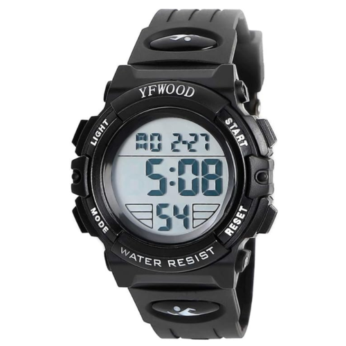 YFWOOD Kids Digital Watch Waterproof Outdoor Watches Children Casual Electronic Analog Quartz Wrist Watches with Silicone Band Luminous Alarm
