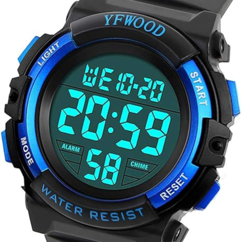YFWOOD Kids Digital Watch Waterproof Outdoor Watches Children Casual Electronic Analog Quartz Wrist Watches with Silicone Band Luminous Alarm