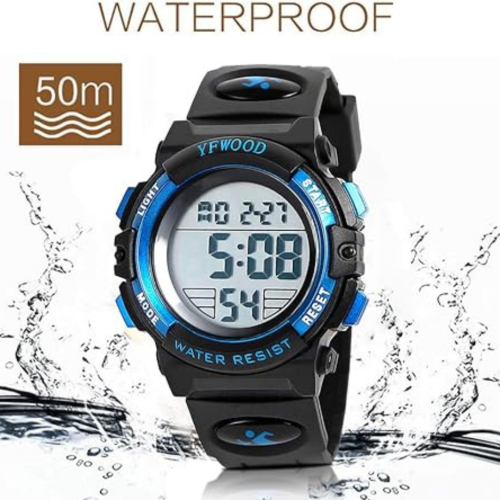 YFWOOD Kids Digital Watch Waterproof Outdoor Watches Children Casual Electronic Analog Quartz Wrist Watches with Silicone Band Luminous Alarm