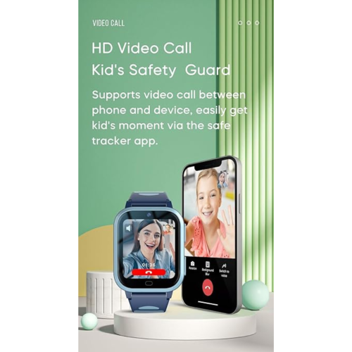 Kids 4G GPS Smartwatch Phone, Kids HD Touchscreen Mobile Watch for Kid with Whatsapp,Anti-Lost GPS Waterproof Video Phone Call Real-time Tracking