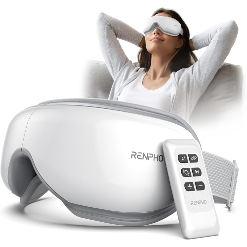 RENPHO Eyeris1 Eye Mask with Heat, Remote Control, Bluetooth Music, Ideal Christmas Birthday Gifts, Electric Eye Care Device, Rechargeable Sleep Mask