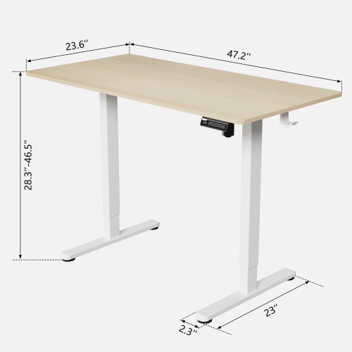 IMGadgets Standing Electric Adjustable Desk with Table Top 47” x 24” | Height Adjustable Desk for Work and Home | 3-Memory Settings, Min Height 28.3"