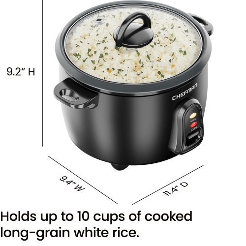 Chefman One-Touch 2.4L Rice Cooker, with Automatic Keep Warm and Nonstick Cooking Pot, Rice Cooker