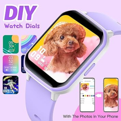 Kids Smart Watch for Girls,IP68 Waterproof Kids Fitness Tracker Watch with 1.5 Inch DIY Face,Heart Rate Sleep Monitor,19 Sport Modes,Calories