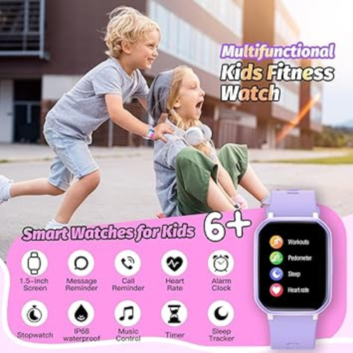 Kids Smart Watch for Girls,IP68 Waterproof Kids Fitness Tracker Watch with 1.5 Inch DIY Face,Heart Rate Sleep Monitor,19 Sport Modes,Calories