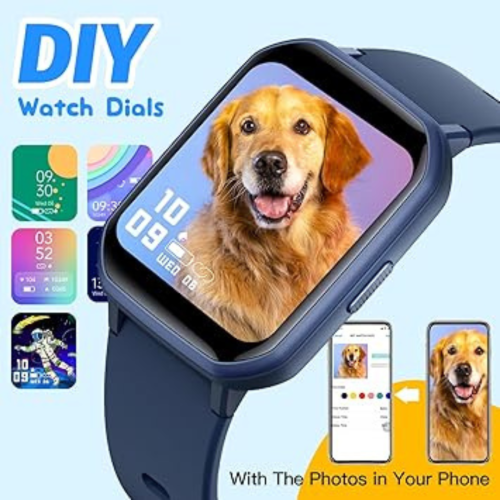 Kids Smart Watch for Girls,IP68 Waterproof Kids Fitness Tracker Watch with 1.5 Inch DIY Face,Heart Rate Sleep Monitor,19 Sport Modes,Calories