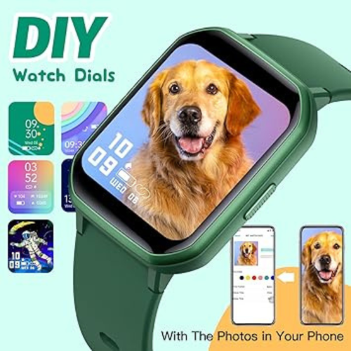 Kids Smart Watch for Girls,IP68 Waterproof Kids Fitness Tracker Watch with 1.5 Inch DIY Face,Heart Rate Sleep Monitor,19 Sport Modes,Calories