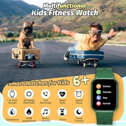Kids Smart Watch for Girls,IP68 Waterproof Kids Fitness Tracker Watch with 1.5 Inch DIY Face,Heart Rate Sleep Monitor,19 Sport Modes,Calories