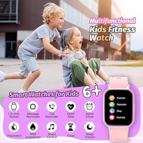 Kids Smart Watch for Girls,IP68 Waterproof Kids Fitness Tracker Watch with 1.5 Inch DIY Face,Heart Rate Sleep Monitor,19 Sport Modes,Calories