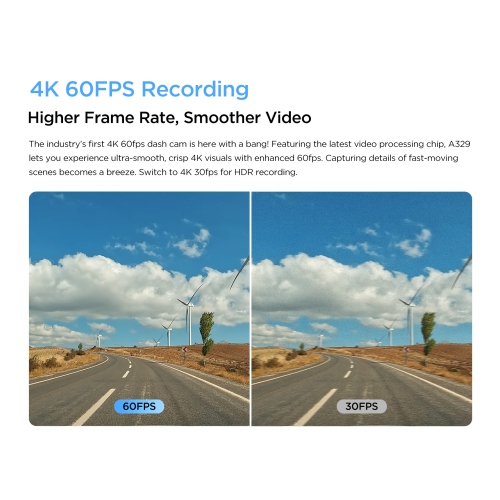 VIOFO A329 1CH Front 4K 60FPS GPS Wi-Fi 6 Dash Cam HDR with Sony STARVIS 2 Sensor Support SSD Storage