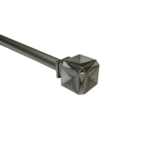 Versailles - Scencillo Boxy Curtain Rod Set, Adjustable Length from 72" to 144", Silver