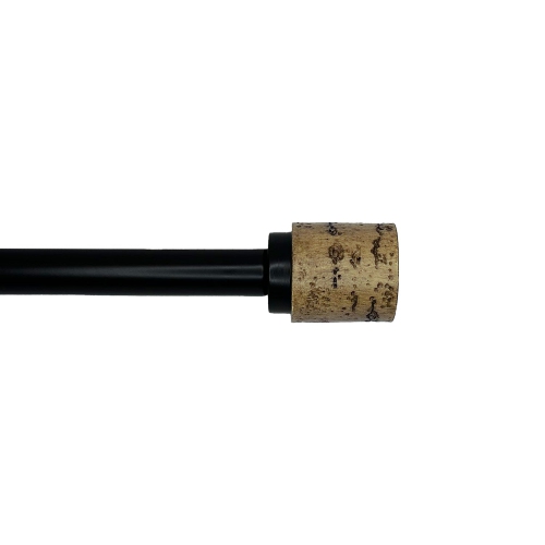 Versailles - Esencial Cork Curtain Rod Set, Adjustable Length From 36" to 72", Black