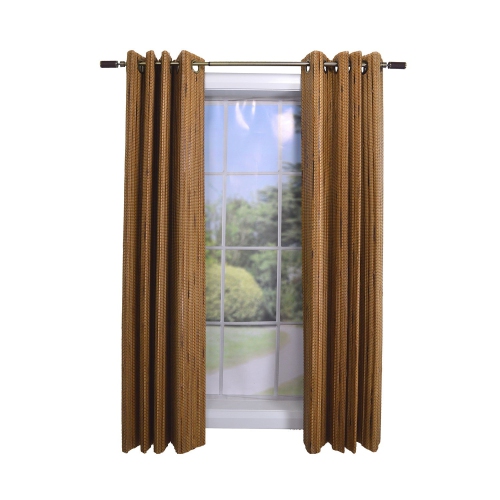 Versailles – Panneau de rideau supérieur à oeillets en bambou, 42 x 63 po, brun miel