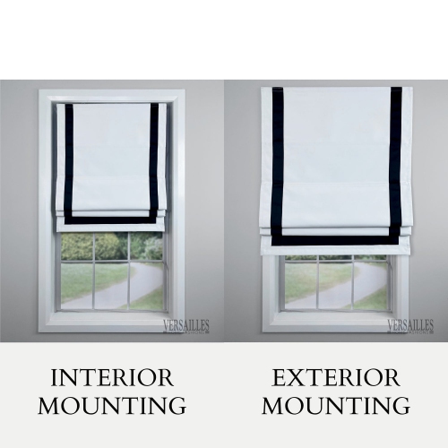 Versailles – Abat-jour romain sans cordon, collection Valentina, tissu assombrissant, 36 x 63 po, noir